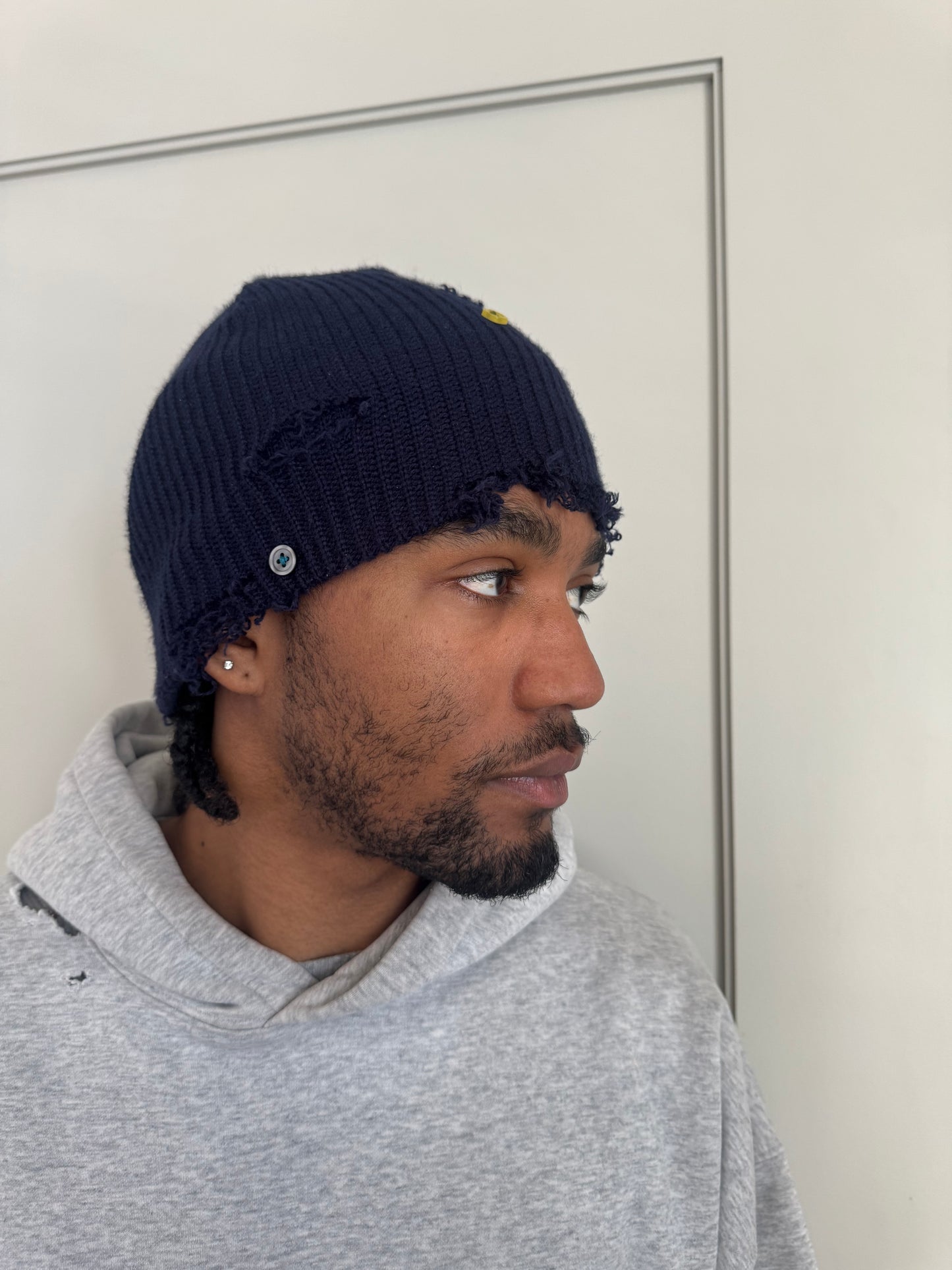 Waffle Knit Cedes Beanie (navy)