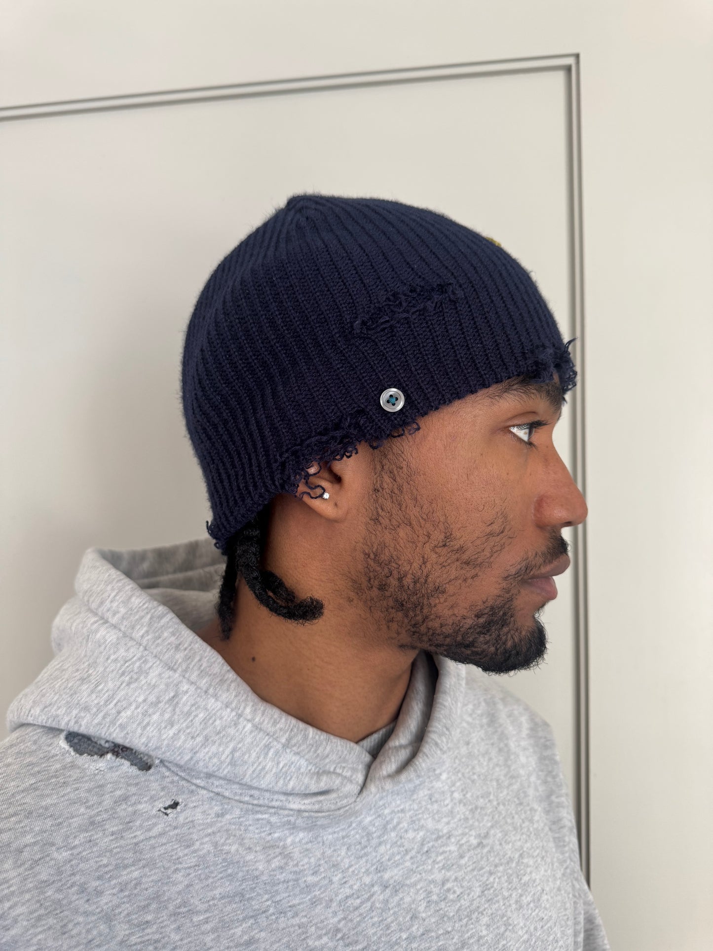 Waffle Knit Cedes Beanie (navy)