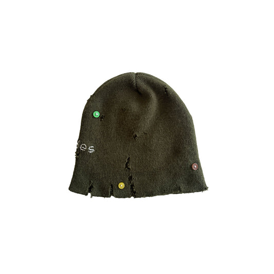 Distressed Cedes Beanie (olive)