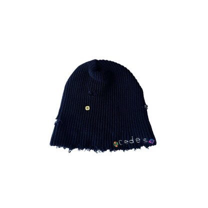 Waffle Knit Cedes Beanie (navy)