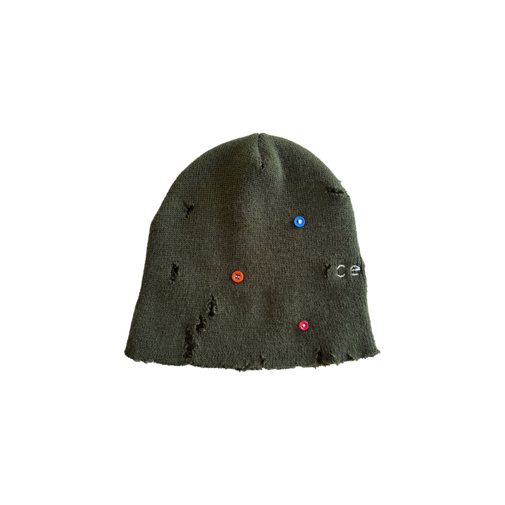 Distressed Cedes Beanie (olive)