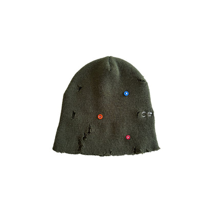 Distressed Cedes Beanie (olive)